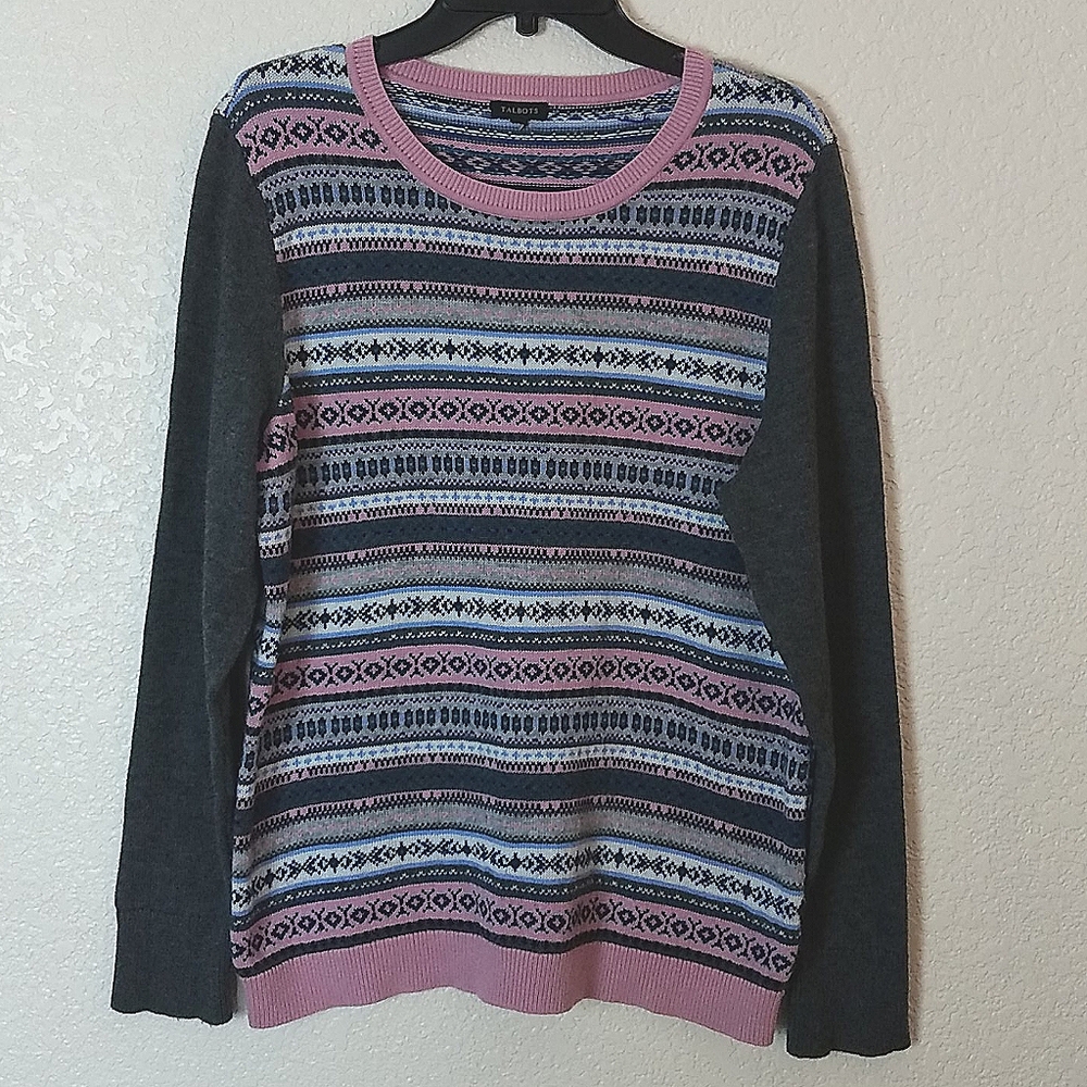 Talbots lambswool fair isle sweater, M/L
